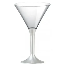 Badaboum Verre Cocktail En Plastique Nacre Blanc X 20 Pi Ces