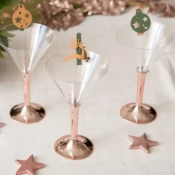 Badaboum Verre Cocktail Plastique Rose Gold Chrome X 20 Pi Ces