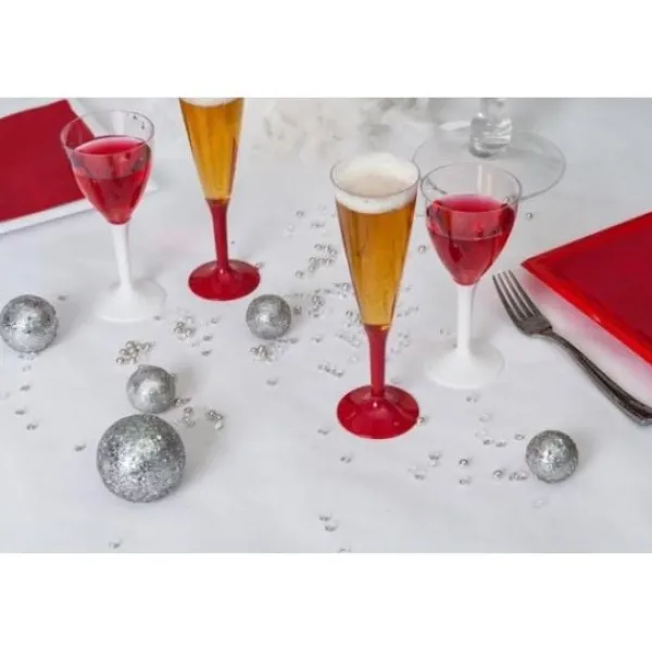Badaboum Verre Vin Plastique Or Chrome X 20